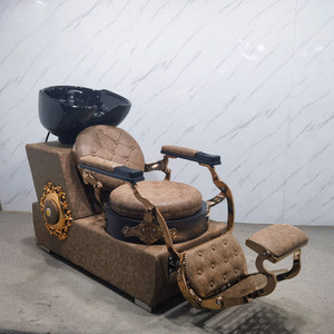 Fauteuil de Barbier et Lit de Lavage Moderne pour Salon de Coiffure, Mobilier de Salon de Coiffure Design Contemporain, Station de Lavage de Cheveux à Vendre - Product Image 4