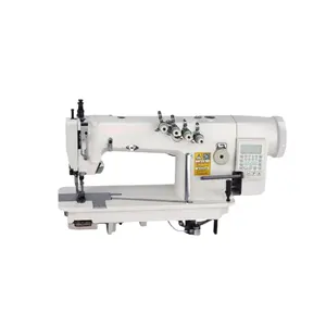 Synchronized chain double needle sewing machine