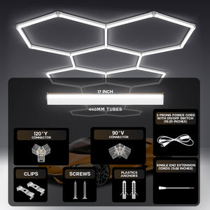Plafonnier LED nid d'abeille 700W AC220V personnalisable pour voiture, éclairage hexagonal pour garage, stationnement et garage - Product Image 4