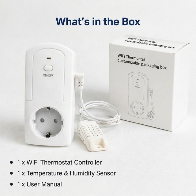 Tuya Smart Wireless Remote Control Switch Thermostat Humidistat Power Meter Functions 16A with Plug for Electrical Appliance