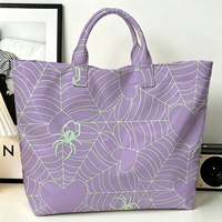 Sac fourre-tout en PVC transparent imperméable à l'eau, motif Cœur d'Halloween, style Jelly Bag, sac de plage, pochette, sac à main à nœud, sac de rangement