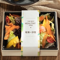 Boîte d'emballage alimentaire en bois personnalisée avec logo imprimé, pliable, en pulpe, pour sushi, avec fenêtre, de luxe, pour vente en gros