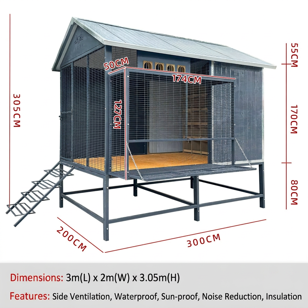 (3 m x 2 m x 3,05 m) : Grande version haute - Ventilation améliorée