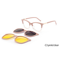Clip magnétique amovible pour lunettes optiques, montures de lunettes en acétate avec clip solaire polarisé TAC