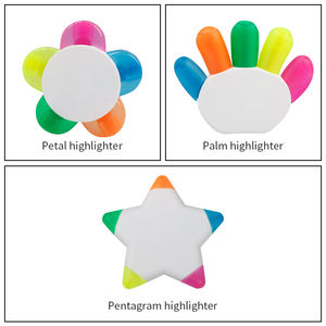 Produits de promotion imprimés stylo surligneur 5 couleurs forme de fleur stylo marqueur cadeau personnalisé pour la publicité - Product Image 5