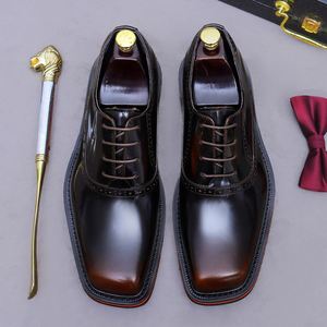 Zapatos de Vestir de Negocios para Hombre, Diseño Personalizado de Lujo 2026, Suela Gruesa, Punta Redonda, Cuero Genuino, con Cordones, Ligeros, Transpirables, Antideslizantes - Product Image 1