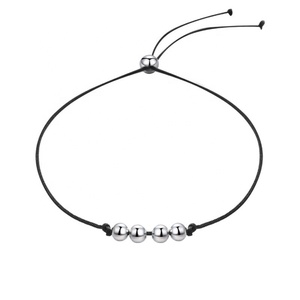 Wholesale Men Women 925 Sterling Silver Minimalist <strong>Beads</strong> <strong>Bracelets</strong> Jewellery Unisex Fashion Rope Silver <strong>Beads</strong> <strong>Bracelets</strong> - Product Image 1