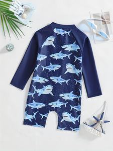 <span class=keywords><strong>Maillot</strong></span> <span class=keywords><strong>de</strong></span> <span class=keywords><strong>bain</strong></span> une pièce respirant pour bébé garçon, imprimé requin <span class=keywords><strong>de</strong></span> dessin animé, vêtements <span class=keywords><strong>de</strong></span> plage - Product Image 2
