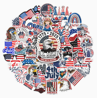 Autocollants de valise de haute qualité, 50 pièces, 250e anniversaire des États-Unis, autocollants imperméables, ensemble de 1776 à 2026, autocollants pour la fête de l'indépendance américaine