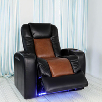 Muebles de sofá de cine en casa de cuero con luces LED para sala de cine sillón reclinable de teatro extensible