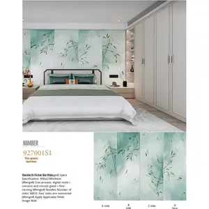 Foshan <span class=keywords><strong>Dalle</strong></span> de pierre de luxe 900X2700 Grain continu léger brillant pour TV canapé fond mur salon carreaux d'intérieur utiliser - Product Image 6