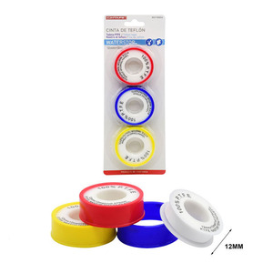 Cinta de Sellado de Roscas de <span class=keywords><strong>PTFE</strong></span> 100%, Blanca, de 12 mm x 10 m, Paquete de 3 Rollos, Suministro de Fábrica - Product Image 1