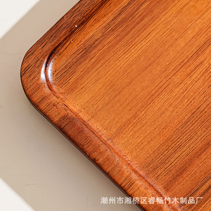 Assiette à dessert en bois d'acacia avec couvercle en verre pour pâtisseries et plats occidentaux, usage hôtelier, café, thé - Product Image 4