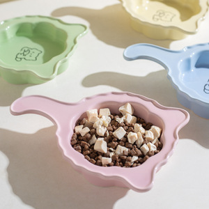 Ceramic <b>Cat</b> Bowl With Handle Food Grade Material For <b>Cats</b> Pet <b>Feeder</b> Rounded Shape - Product Image 2