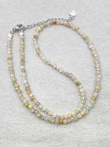 Gargantilla de Cuarzo Rutilado Dorado, Joyería Delicada con Piedras Preciosas, Cuentas Microfacetadas, Collar de Cristal, Joyería Minimalista, Pequeñas Piedras Preciosas - Product Image 6