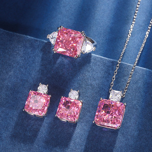 Nouveauté 2026 : Parure de bijoux pour femme en argent 925 et zircon, motif fleur de glace, plaqué rhodium rose princesse, boucles d'oreilles et colliers, idéal pour un cadeau - Product Image 1