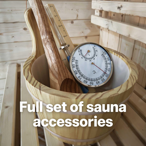 Sauna extérieur moderne avec patio ouvert, en bois de pruche naturel, poêle électrique, sauna extérieur Megius pour jardin, villa, <span class=keywords><strong>spa</strong></span> - Product Image 6