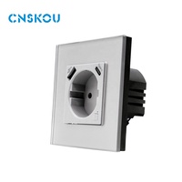 Enchufe Inteligente WiFi Zigbee Europeo de Vidrio con Cargador Rápido PD20W 16A y Puerto USB-C, Color Negro