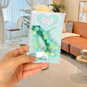 Pulseras para niños, coloridas, con cuentas, estilo coreano, imitación de perlas, borlas de dibujos animados, joyería para niños, regalos para estudiantes - Product Image 3