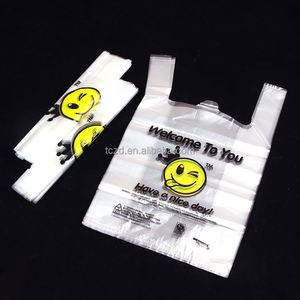 Custom Logo Plastic Shopping <b>Bag</b> T-shirt <b>Bag</b> Hdpe Grocery Plastic <b>Bag</b> Printing for Supermarket Shopping - Product Image 3