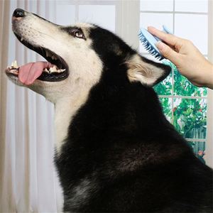 Mascotas Perros Gatos Masaje Peine de goma <span class=keywords><strong>Pelo</strong></span> <span class=keywords><strong>largo</strong></span> y corto Pequeño Grande Elimina suavemente Cobertizo suelto <span class=keywords><strong>Pelo</strong></span> Mascota Champú Cepillo de baño - Product Image 3