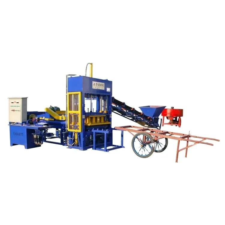 Máquina semiautomática para la fabricación de bloques de cemento, motor diésel, QT4-15, alta calidad de trabajo