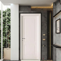 ZS personnalisé complet WPC intérieur moderne blanc bois dernière conception porte d'entrée avant en bois pour extérieur Villa chambres à coucher en bois massif