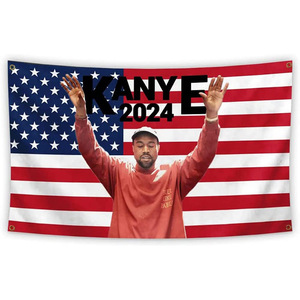 ธงแทน3x5ft ที่กำหนดเองธงคานเย2024ทำให้อเมริกันกลับมายิ่งใหญ่อีกครั้งแคมเปญแบนเนอร์ธงประธานาธิบดี - Product Image 1