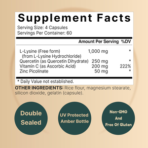 Capsule per il Supporto Immunitario OEM/ODM |   Formula di L-Lisina, Quercetina e Vitamina C |   Vendita all'Ingrosso e Etichetta Privata - Product Image 2