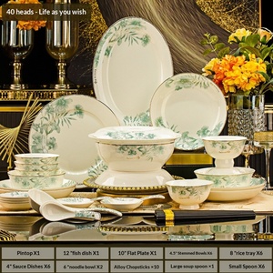 Service de table en céramique de Jingdezhen, ensemble de bols et d'assiettes, ensemble de bols en porcelaine fine, ensemble de bols et d'assiettes pour la maison - Product Image 6