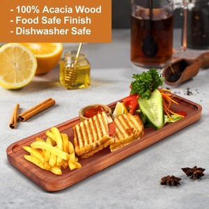 Plateaux et plateaux de service <span class=keywords><strong>en</strong></span> bois d'acacia, planches à charcuterie <span class=keywords><strong>en</strong></span> bois, plateau rectangulaire <span class=keywords><strong>en</strong></span> bois <span class=keywords><strong>pour</strong></span> la décoration de la maison et les aliments - Product Image 4