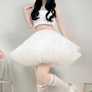 Femmes Vintage multicouche Puffy <span class=keywords><strong>Tutu</strong></span> Tulle <span class=keywords><strong>jupe</strong></span> Crinoline robe Slip robe de mariée avec Lolita sous-<span class=keywords><strong>jupe</strong></span> Cosplay - Product Image 3