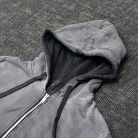 Sudadera con Capucha Oversize Personalizada para Hombre con Cremallera, Diseño de Bordado con Parche Número 23, Efecto Desgastado por el Sol, Estilo Urbano, para Otoño