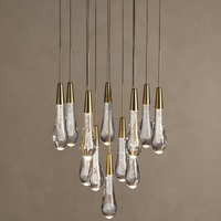 Lustre en cristal LED en forme de goutte d'eau, décoration intérieure, luminaires suspendus pour chambre à coucher, salle à manger, bar et escalier