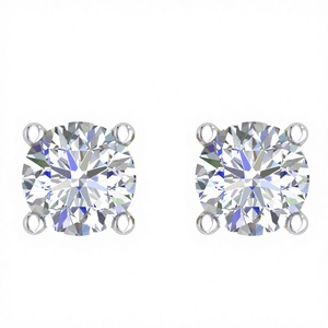 Pendientes de Oro Blanco Sólido de 14K de Lujo para Boda, 3mm-6.5mm, Color D, VVS, Corte Brillante, Cultivados en Laboratorio, Certificados por Terceros - Product Image 1