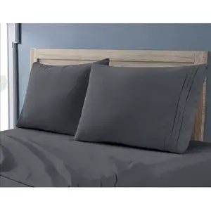 Juego de Sábanas Individuales de 2000 Hilos, Algodón Liso Teñido, Ropa de Cama para Adultos, para Todas las Temporadas - Product Image 3