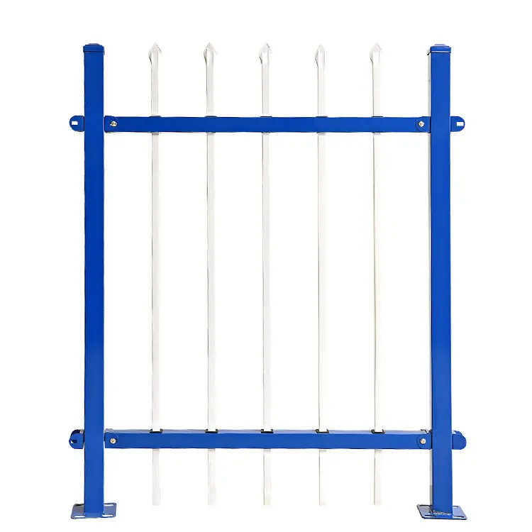 Verkaufsschlager benutzerdefiniert blau PVC beschichtet Stahlzaun für Yards und Gärten