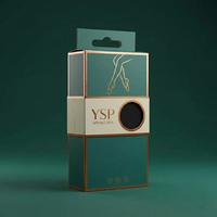 Caja de Embalaje de Cartón con Orificio para Colgar y Ventana Circular, Personalizable con Logotipo, Color Verde, para Venta Minorista de Calcetería y Prendas para las Piernas