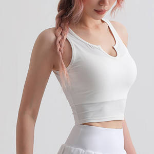 Lcool Rib Crop Top Chaleco de yoga Vestido deportivo Falda plisada Ropa atlética para mujer Conjunto de falda de tenis - Product Image 3