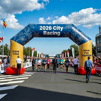 Arche de course gonflable personnalisée avec éclairage LED, imperméable, pour départ/arrivée, marathon, événements sportifs en plein air