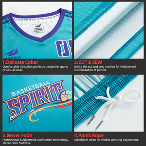 Basketball jersey sweat-absorbent quick-drying excellent sublimation print male sportswear design new products - Product Image 5