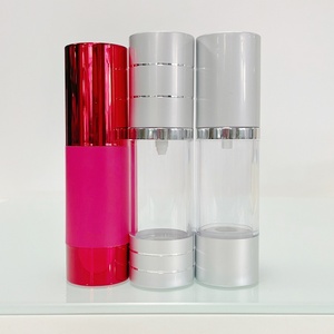 Flacon en plastique argenté de 15 ml, 20 ml, 30 ml avec pompe sans air pour lotion et fond de teint - Product Image 3