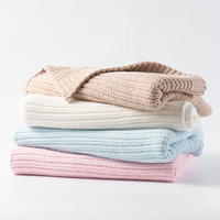 Super doux Offre Spéciale prix de gros couverture pour bébé 100% coton couleur unie couverture tricotée pour nouveau-né