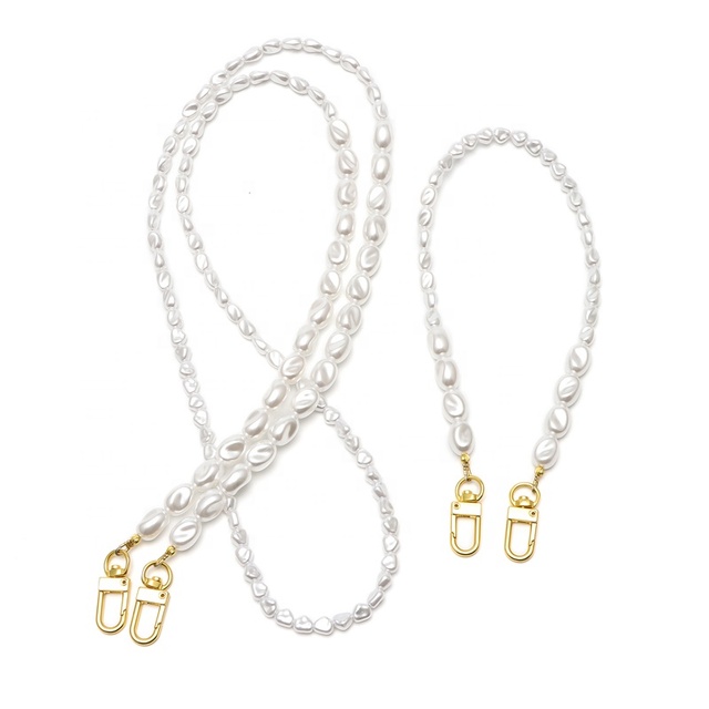 Hot Selling Beautiful Jewelry Detachable Diagonal Pearl Phone Strap and Neck