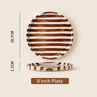 Ensemble tasse et soucoupe en céramique de porcelaine sous glaçure peinte à la main, couleur Tan Automne, avec logo personnalisé, pour le petit-déjeuner et le thé de l'après-midi