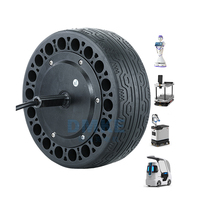 Moteur servo à moyeu double roue DMKE IP65 8 pouces 36V 15-25N.M 150W à arbre unique avec encodeur 1024 fils pour robot RGV