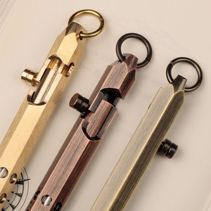 Pistola <span class=keywords><strong>de</strong></span> perno Hexagonal <span class=keywords><strong>de</strong></span> latón macizo Vintage, pluma <span class=keywords><strong>de</strong></span> acción <span class=keywords><strong>de</strong></span> revólver, agujeros <span class=keywords><strong>de</strong></span> tratamiento <span class=keywords><strong>de</strong></span> bronce cepillado, EDC, bolígrafo <span class=keywords><strong>de</strong></span> rifle con gatillo <span class=keywords><strong>de</strong></span> bolsillo <span class=keywords><strong>de</strong></span> seis bordes - Product Image 3