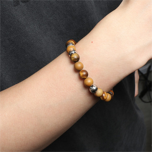 Bohemian Natural Stone <b>Beaded</b> <b>Bracelet</b> Rose Gold Plated Unisex Jewelry - Product Image 5