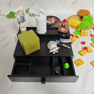 Bán Buôn Tùy Chỉnh Màu Đen Nước Hoa Chủ Trey <span class=keywords><strong>3</strong></span> <span class=keywords><strong>Tier</strong></span> Đồ Trang Sức Nước Hoa Tre Gỗ Nhà Lưu Trữ Kệ Hộp Với Ngăn Kéo Cho Nhà - Product Image 4