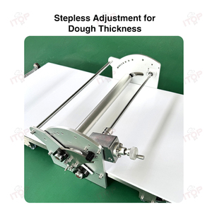 स्टेनलेस स्टील टेबल टॉप पिज्जा क्रॉइसेंट पेस्ट्री आटा शीटर रोलर मशीन प्यूफ पेस्ट्री मशीन - Product Image 6